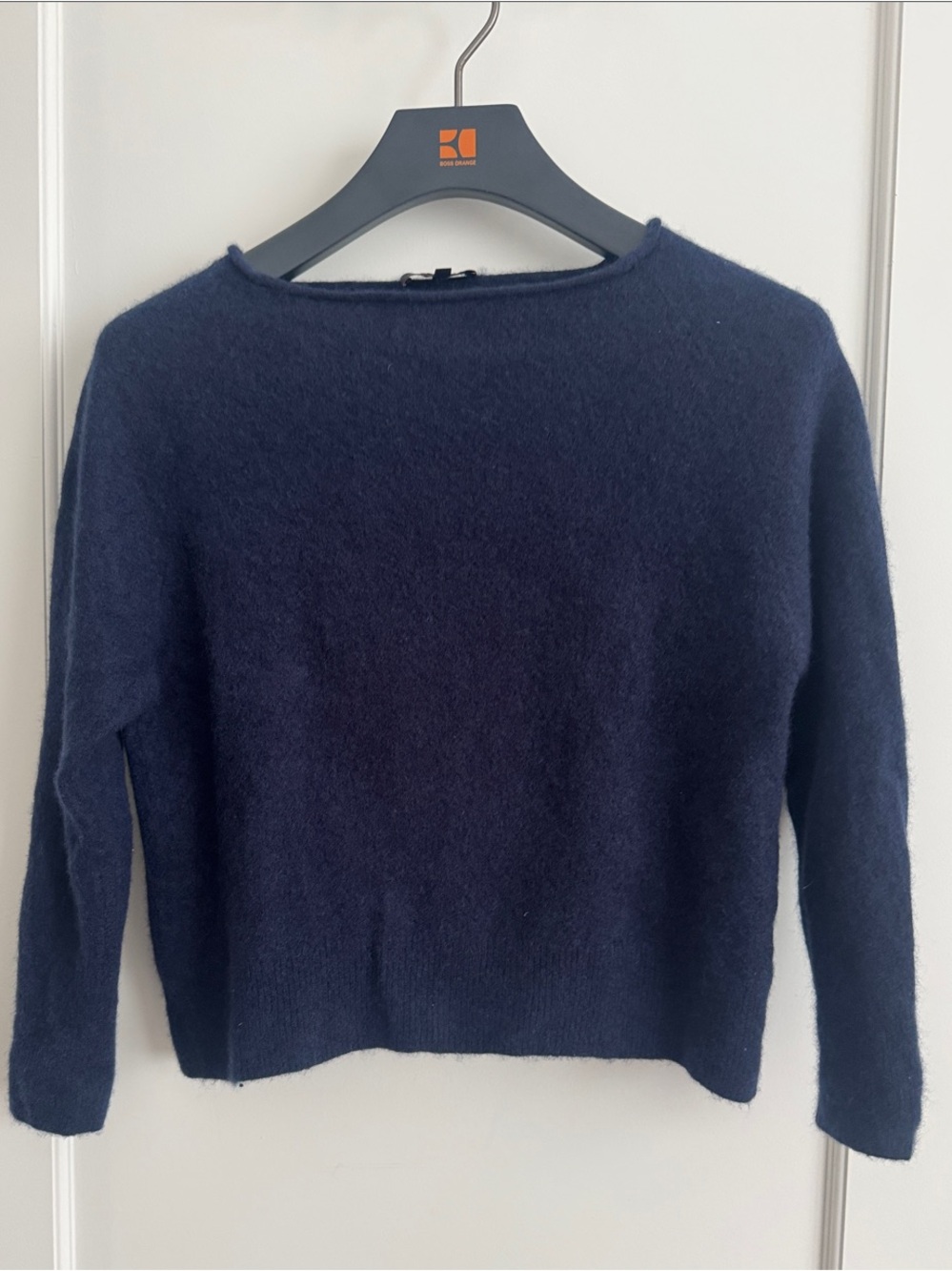 Quince Navy Cashmere wide-Crewneck Sweater - S
